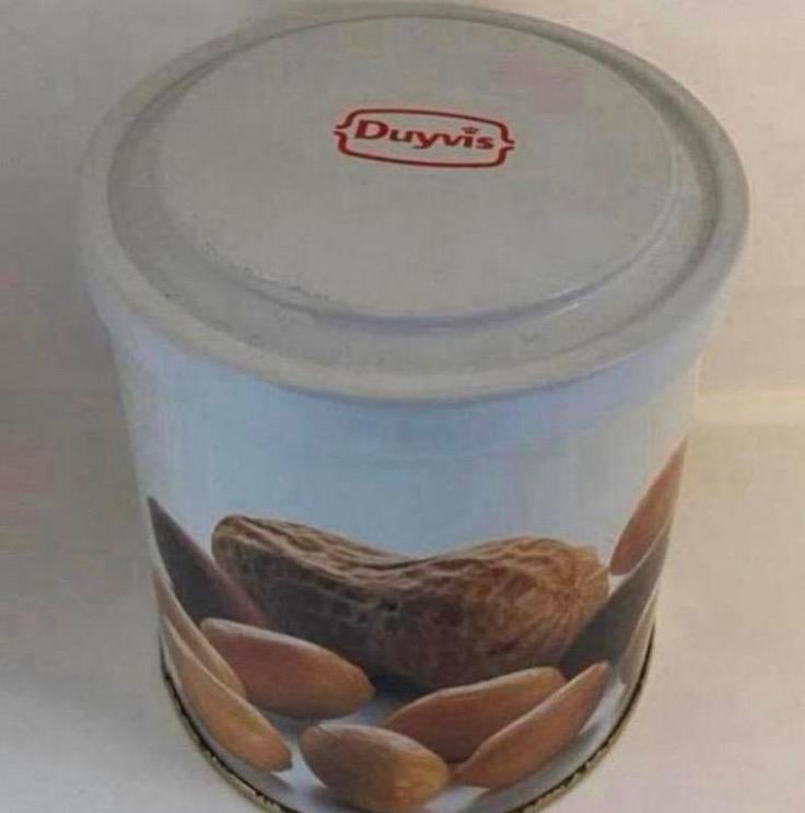 Rond blik van Duyvis. Hoogte 11 cm., Verzamelen, Ophalen of Verzenden, Zo goed als nieuw, Overige, Overige merken