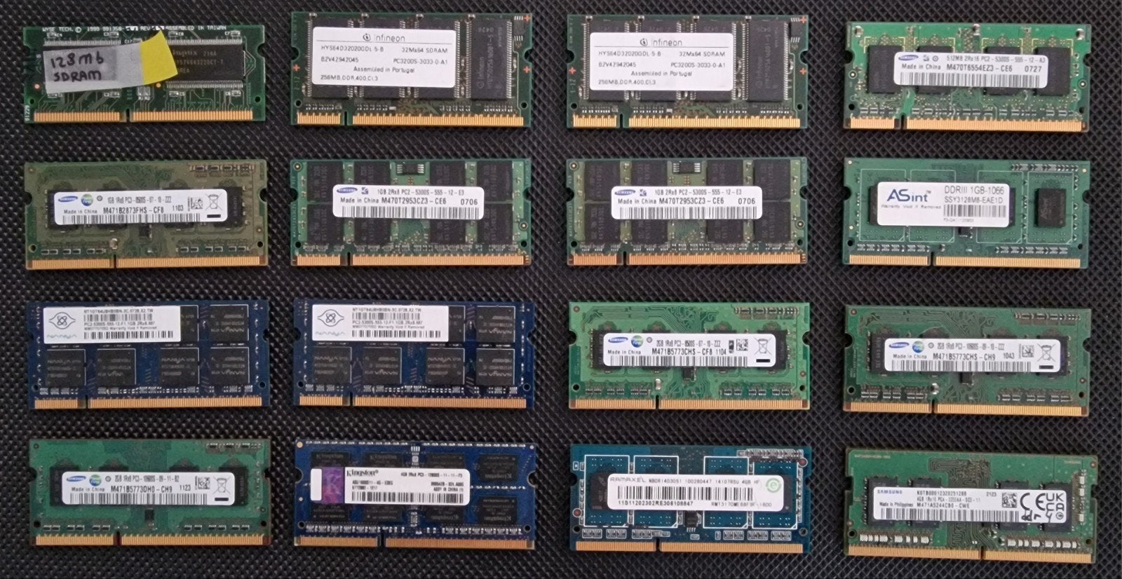 Partij Laptop RAM (SDRAM, DDR1 DDR2 DDR3 DDR4) - 14 stuks, Computers en Software, RAM geheugen, Verzenden, Gebruikt, Overige soorten
