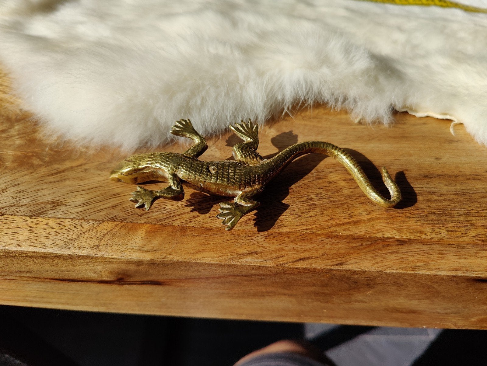 Vintage Koperen Reptiel - Hagedis - 14 cm lang, Ophalen of Verzenden