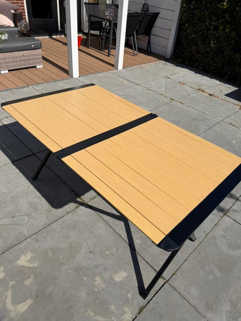 Bamboe roltafel 140X80 CM, Caravans en Kamperen, Kampeermeubelen, Ophalen, Gebruikt, Campingtafel