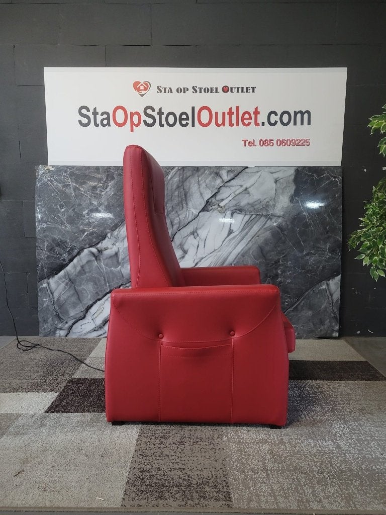Staopstoel Wellco Leder rood, Minder dan 75 cm, Leer, Ophalen of Verzenden, Zo goed als nieuw