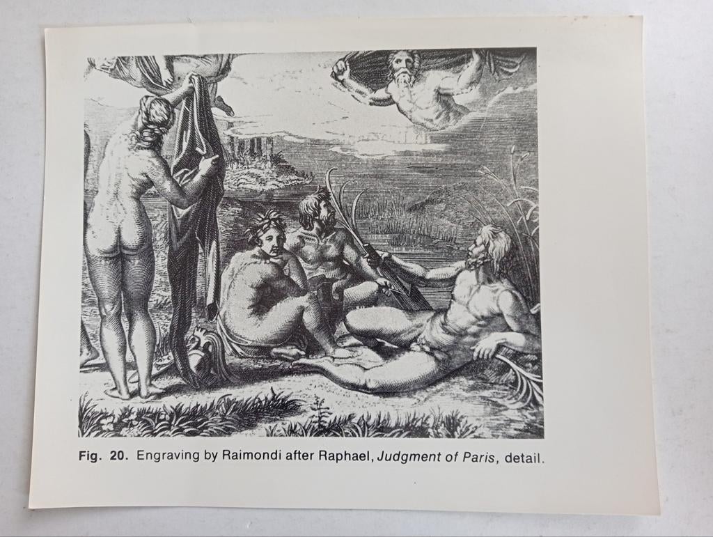 Raimondi naar Raphael Persfoto Oordeel van Paris (detail), Ophalen of Verzenden