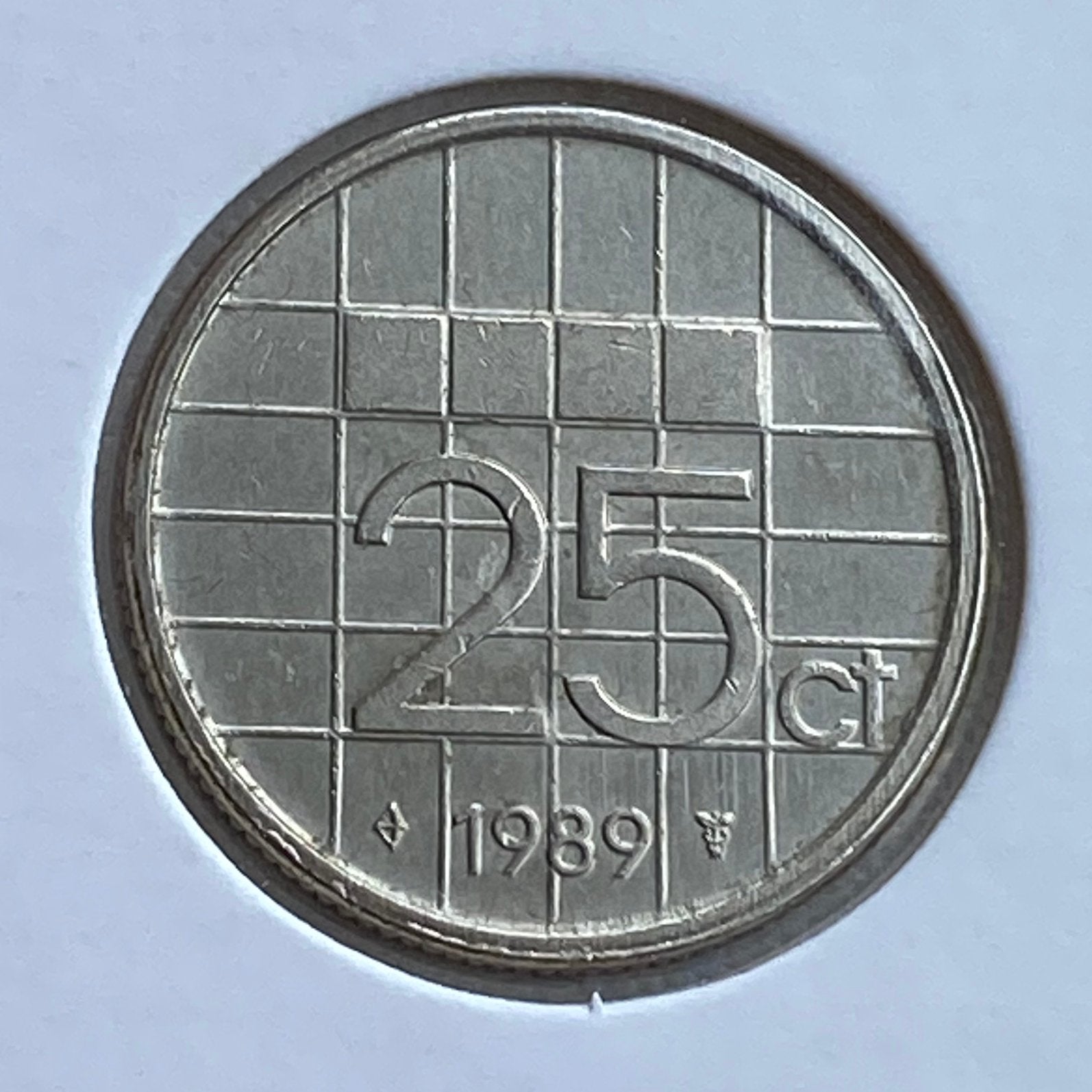 25 Cent / Kwartje uit 1989 van Beatrix, Verzenden, Koningin Beatrix, 25 cent, Losse munt
