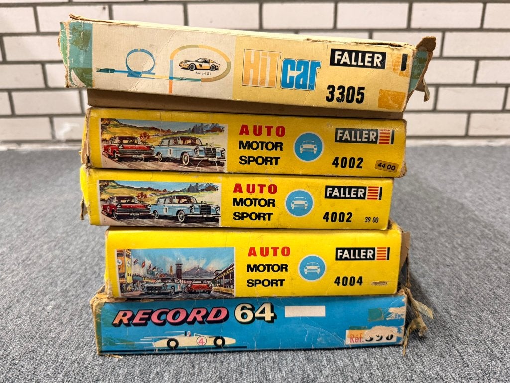 5x Faller + Jouef racebanen en slot cars 1:87 zeldzaam!!, Gebruikt, Auto, 8124AD Wesepe, Info@dinkytoysinkoop.nl