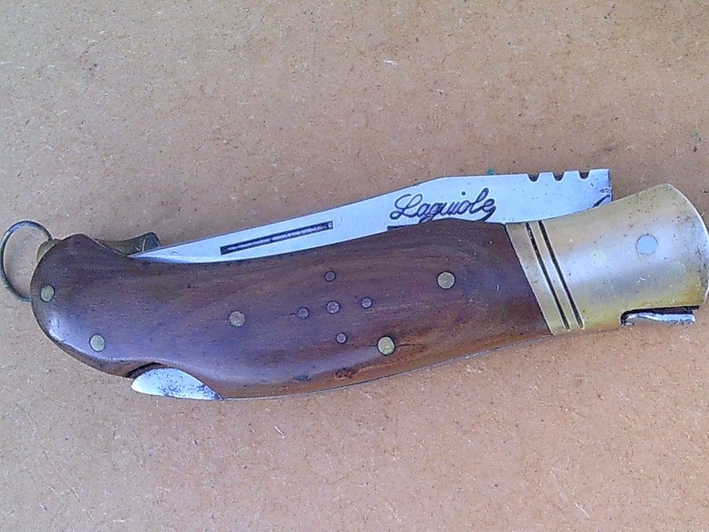 Mooi antiek zakmes Laguiole uit Frankrijk kompleet met sche,, Ophalen of Verzenden, Landmacht, Overige gebieden, Mes of Dolk