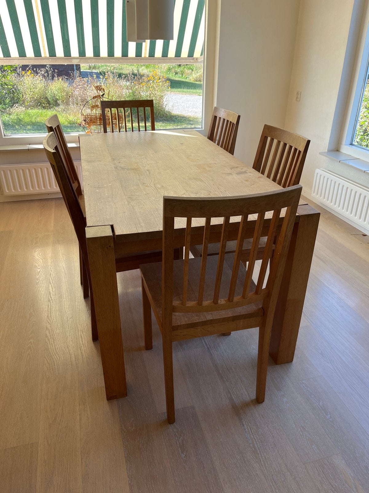 Eiken eettafel 180x90 cm met 6 stoelen - opknapper, Huis en Inrichting, Tafels | Eettafels, Ophalen, Gebruikt, Eikenhout, 50 tot 100 cm