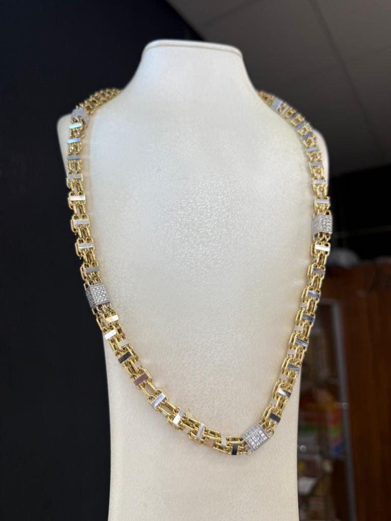 Prachtige 18 karaats gouden magnum ketting italy design 69gr, Ophalen of Verzenden, Zo goed als nieuw, Goud, Goud