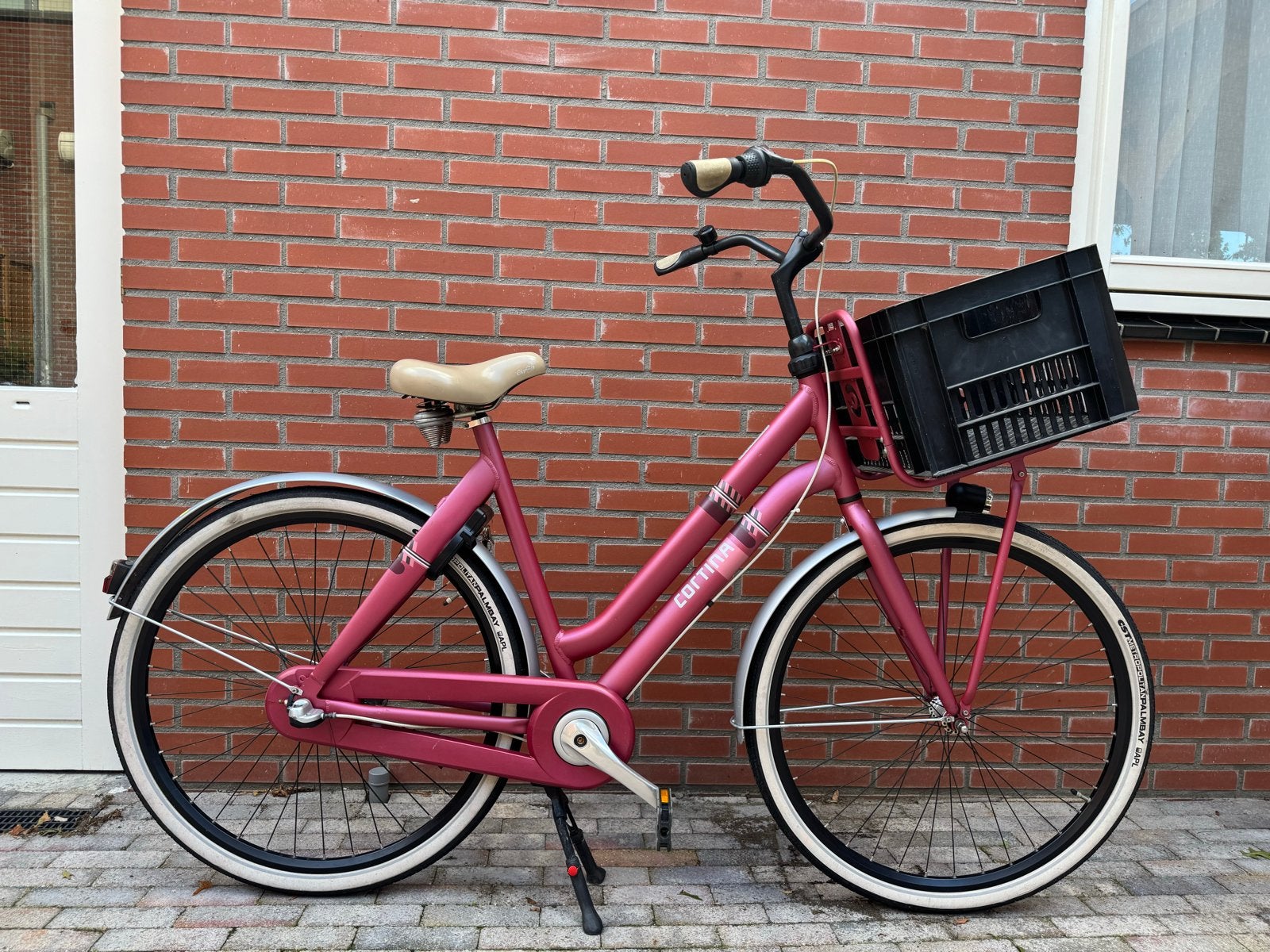 Cortina fiets CRUSH met krat, Terugtraprem, Gebruikt, Versnellingen, 56 cm of meer