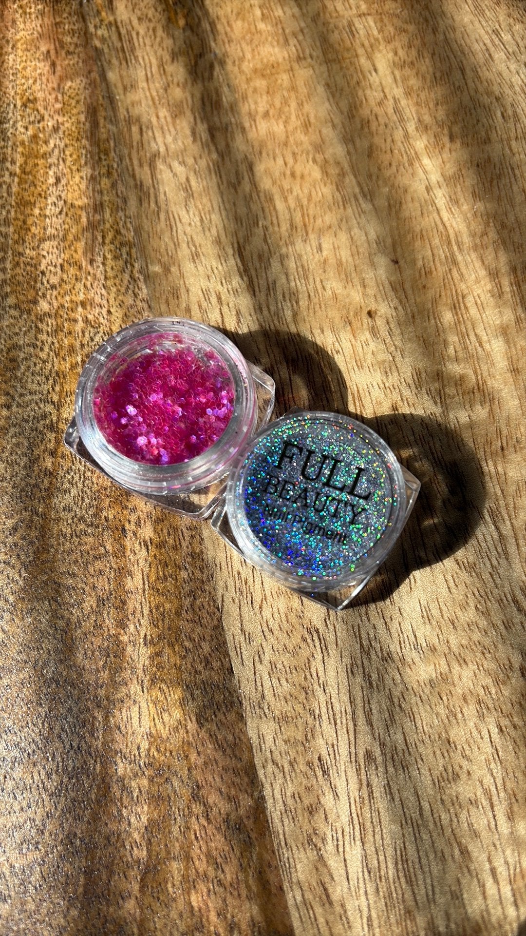 Chromepoeder en chunky roze glitter nailart, Ophalen of Verzenden, Nieuw, Roze