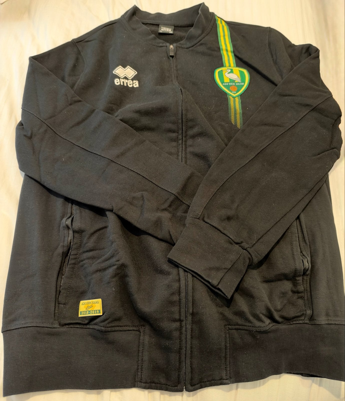 ADO Den Haag Errea trainingsjack - Maat XL, Ophalen of Verzenden, Gedragen, Maat 56/58 (XL), Zwart