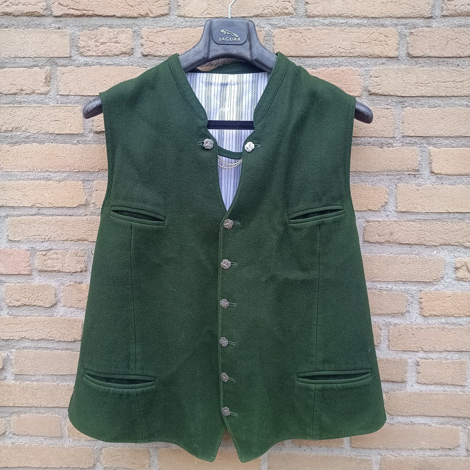 Vintage 58 XL Oktoberfest gilet wol kettingsluiting, Ophalen of Verzenden, Gedragen, Maat 56/58 (XL)