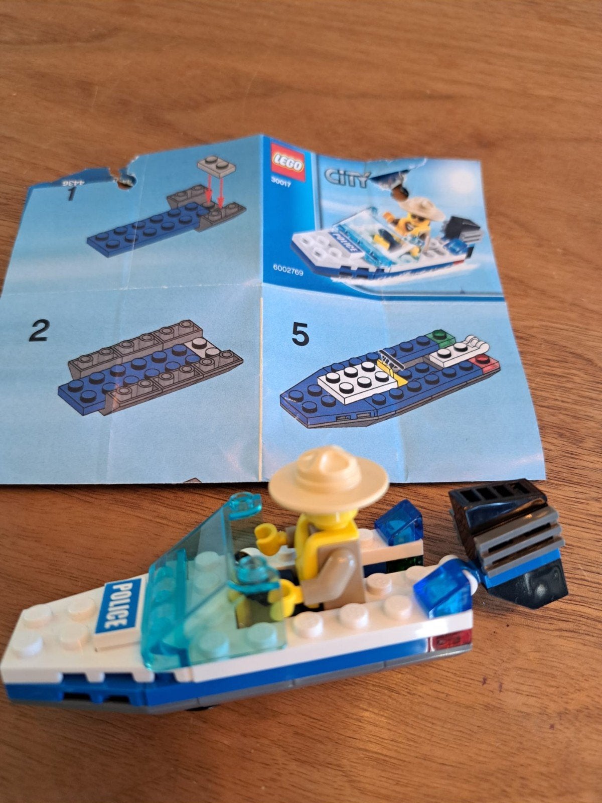 Lego City Politieboot 30017 met minifiguur, Compleet, Lego, Ophalen of Verzenden, Complete set