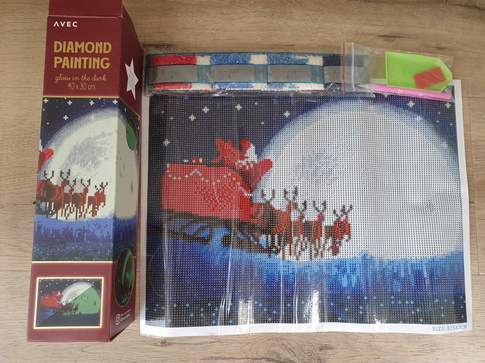 Diamond Painting Glow in the Dark Kersttafereel, Ophalen of Verzenden, Nieuw