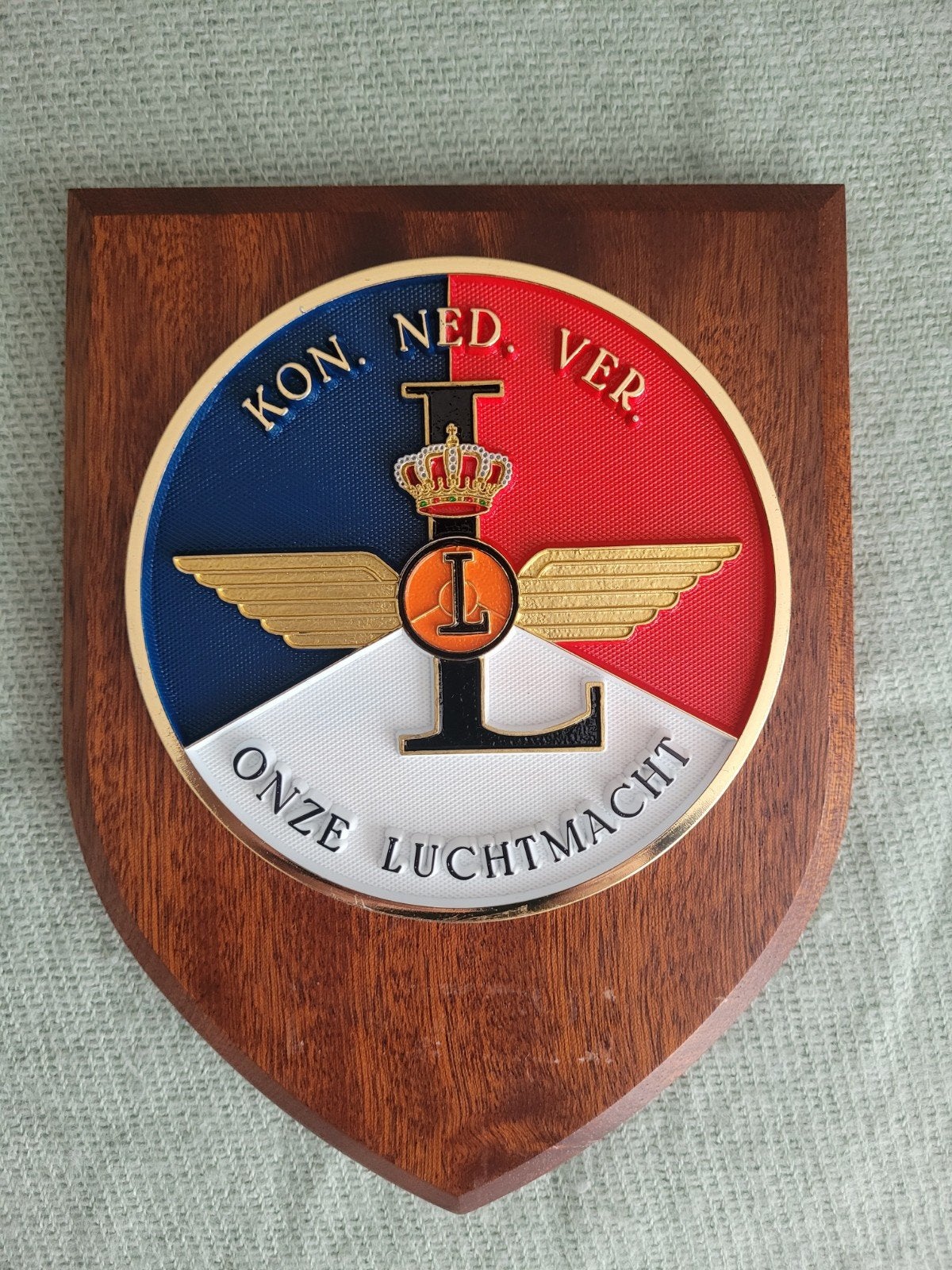 Wapenschild Kon.Ver. Onze Luchtmacht (opgericht 1948), Ophalen of Verzenden, Luchtmacht, Nederland, Embleem of Badge