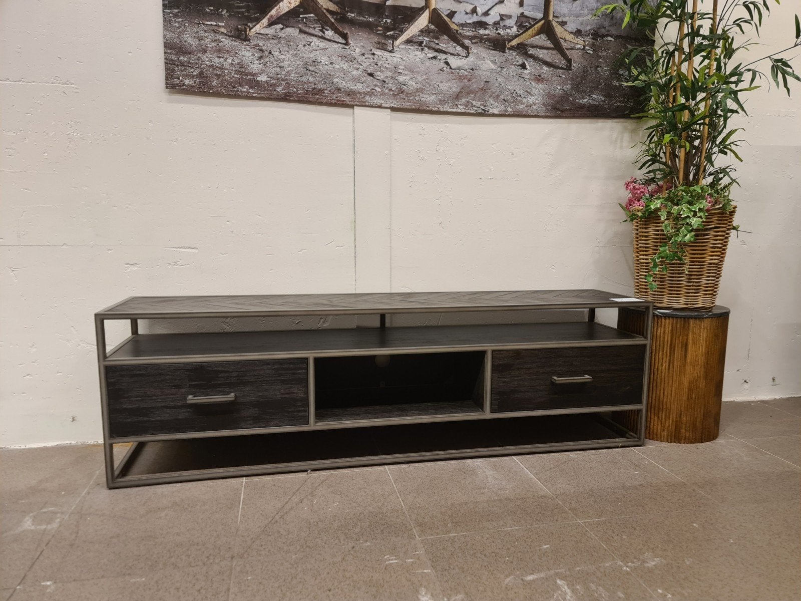 nieuwe Eleonora Hudson tv meubel 185x55x42cm visgraat €195, Ophalen, Meerkleurig, ., Nieuw