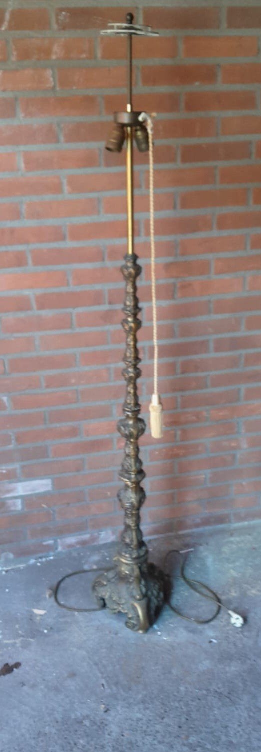 Antieke bronzen vloerlamp, 1.65m hoog, Ophalen