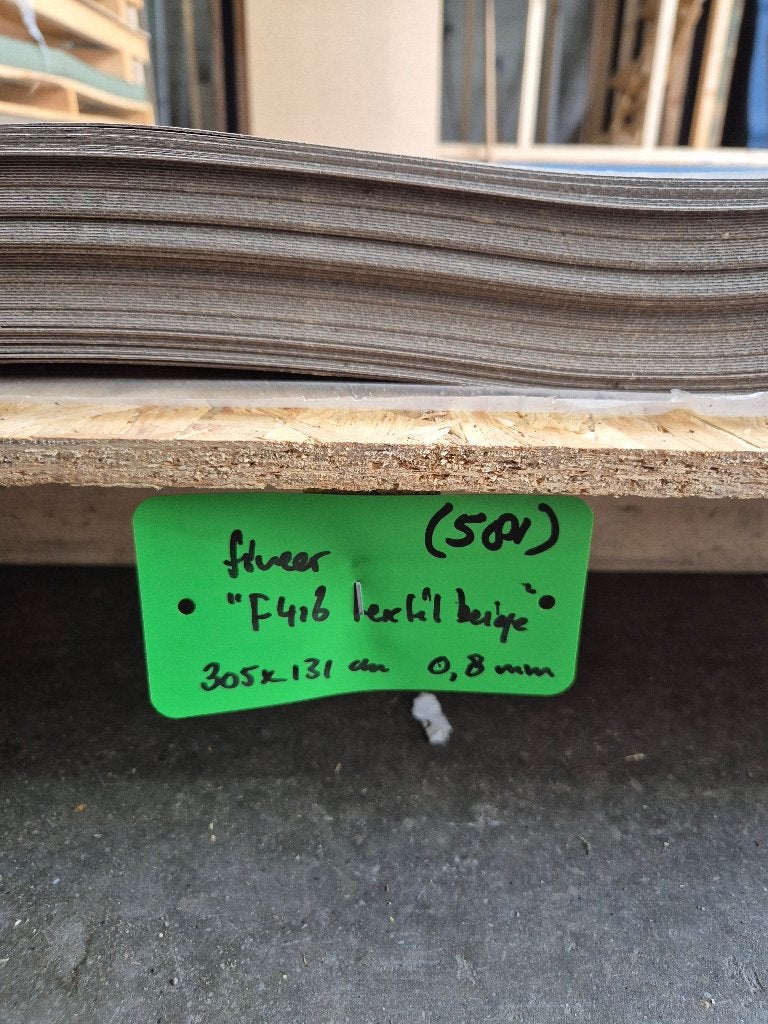 HPL fineer platen "textil beige" 305x131cm ( 581 ), Doe-het-zelf en Verbouw, Ophalen, HPL, Gebruikt, Nb