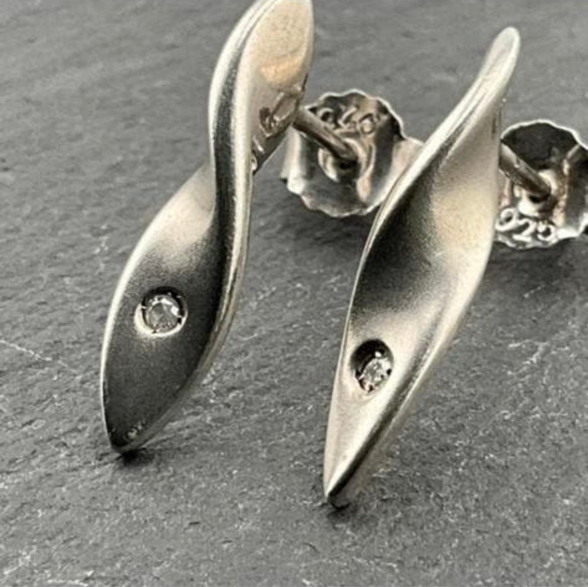 H. Danielsen Denmark 925 zilveren design oorstekers, Verzenden, Gebruikt, Zilver, Zilver
