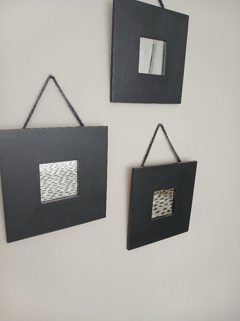 Spiegeltjes 3st, Huis en Inrichting, Ophalen, Minder dan 50 cm, Vierkant, Zo goed als nieuw