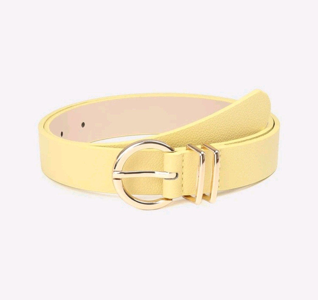 Nieuwe gele riem met gouden gesp, Ophalen, Nieuw, Overige kleuren, 100 cm of meer