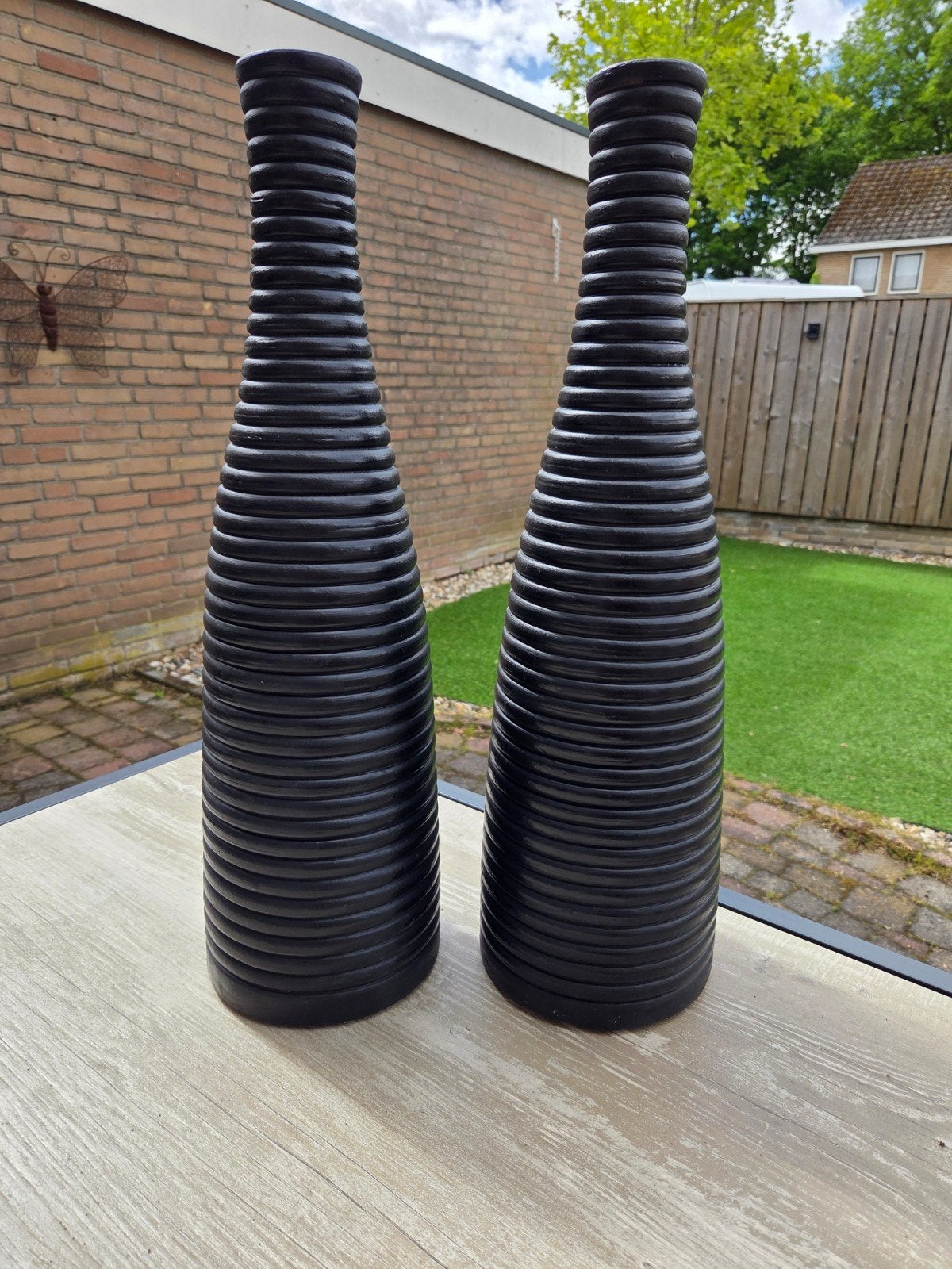 Ikea Havtorn vazen van 60 cm hoog, Huis en Inrichting, Woonaccessoires | Vazen, Gebruikt, Zwart, Steen/keramiek, Ophalen