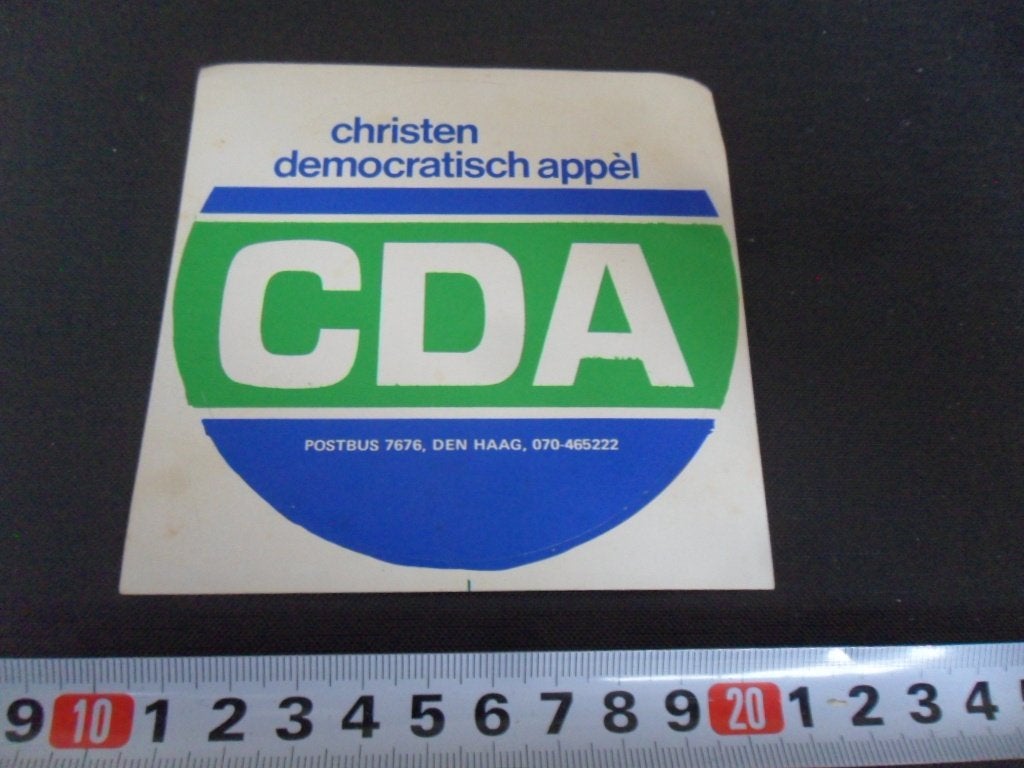 sticker Politiek CDA Christen democratisch appèl Den Haag, Ophalen of Verzenden, Zo goed als nieuw