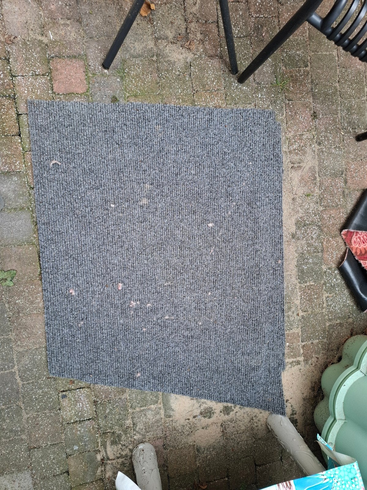 Deurmat grijs, rechthoek, 82x87cm (op maat te snijden), Ophalen, Zo goed als nieuw, Binnen, Schoonloopmat