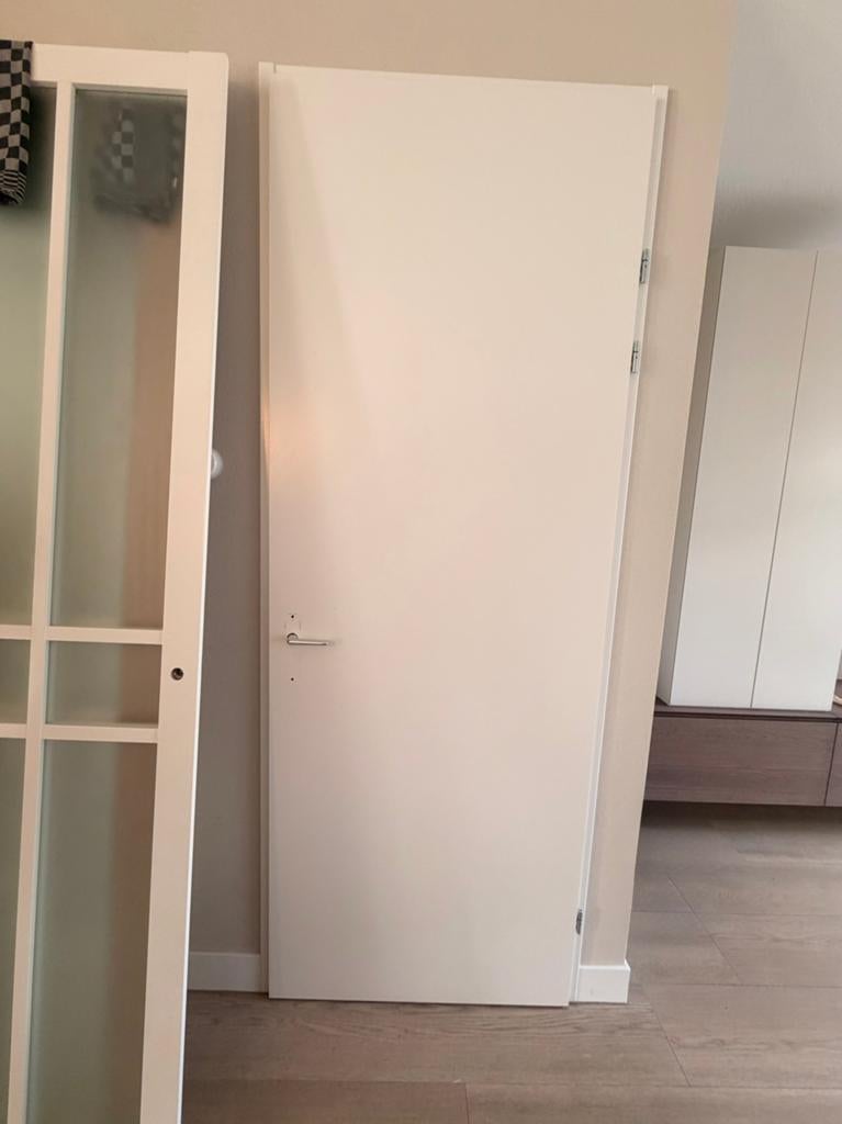 Rechts draaiende opdekdeur te koop, Ophalen, Zo goed als nieuw, Binnendeur, 215 cm of meer