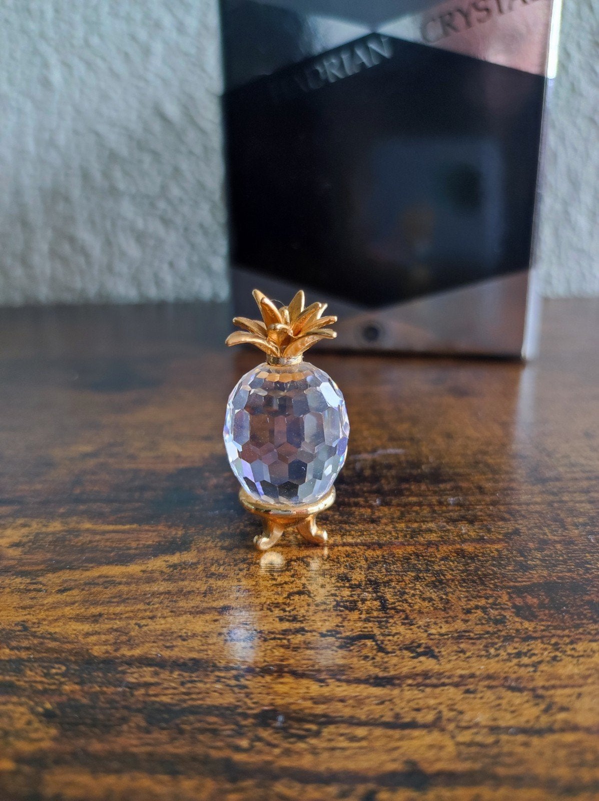 Swarovski kristallen ananas met gouden details, Ophalen, Zo goed als nieuw, Figuurtje