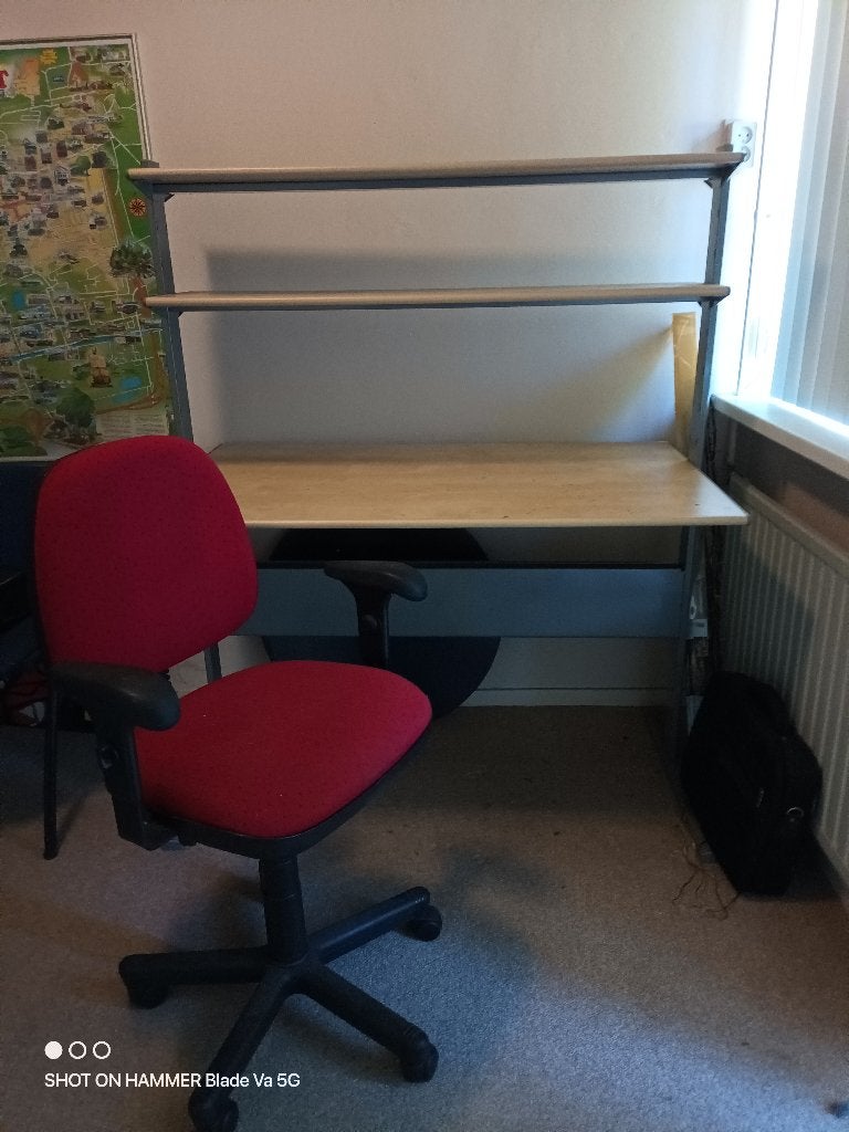 Bureau + bureaustoel, Ophalen, 72 cm, 120 cm, Hout