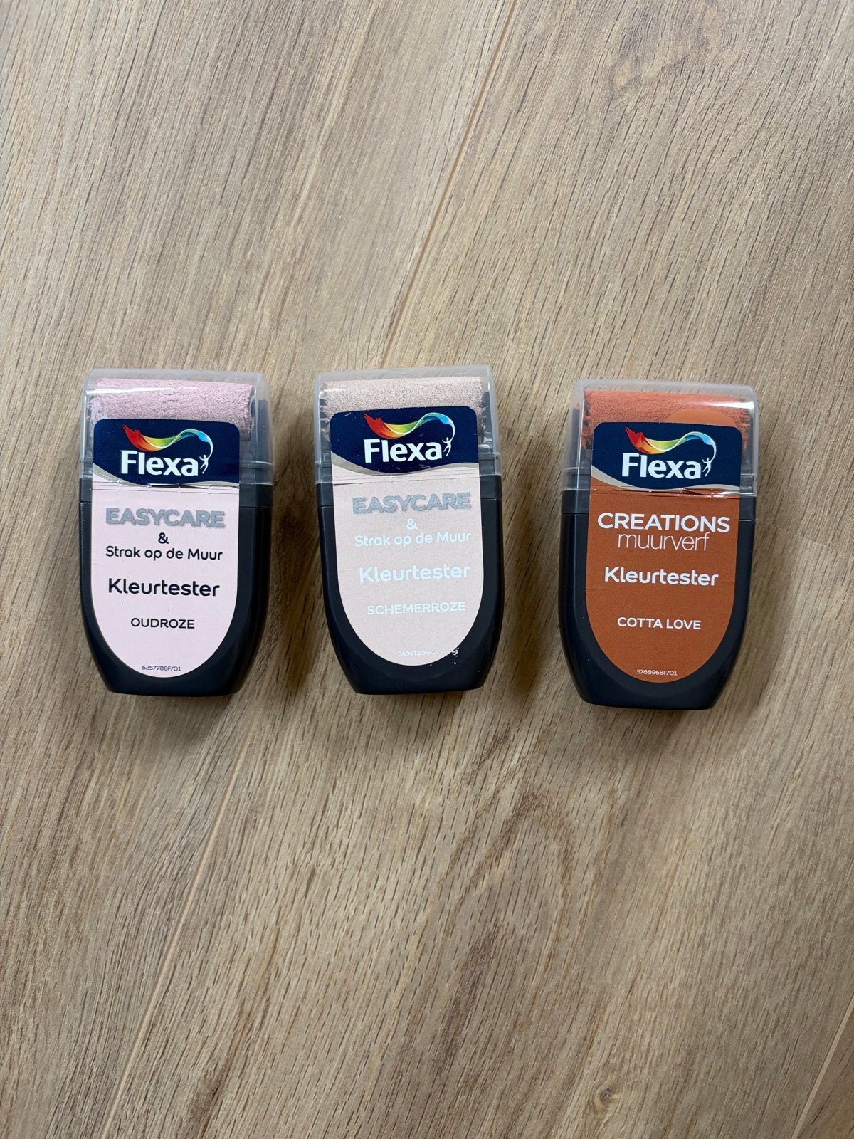 Flexa Kleurtesters - Oudroze, Schemerroze, Cotta Love, Doe-het-zelf en Verbouw, Ophalen, Gebruikt, Verf, Roze