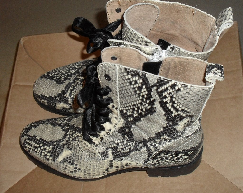 DWARS DWRS leren snake skin print laarsjes/boots maat 42, DWRS, Overige kleuren, Lage of Enkellaarzen, Ophalen of Verzenden