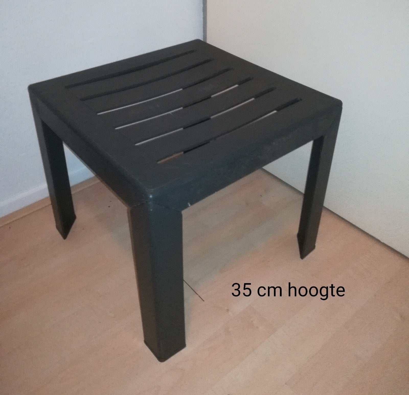 Krukje tafeltje plastic antraciet grijs tuin balkon, Ophalen, Zo goed als nieuw, Vierkant, Kunststof