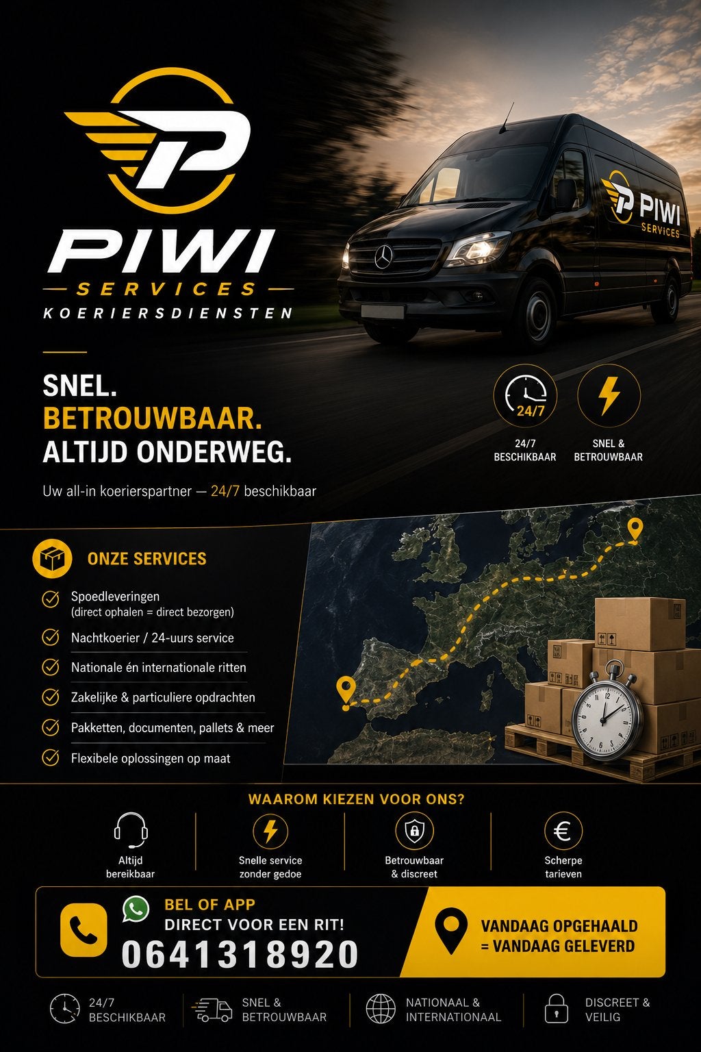 Koeriersdienst 24/7 – Spoed/verhuizen& transport met bus, Koeriersdiensten