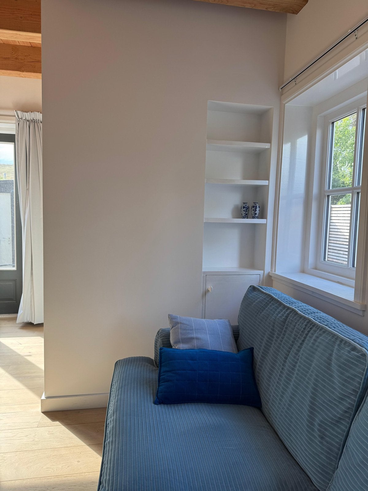 Ekeskog hoezen nieuw in ribfluweel blauw, gekocht bij Bemz., Huis en Inrichting, Ophalen of Verzenden, Zo goed als nieuw, 100 tot 125 cm