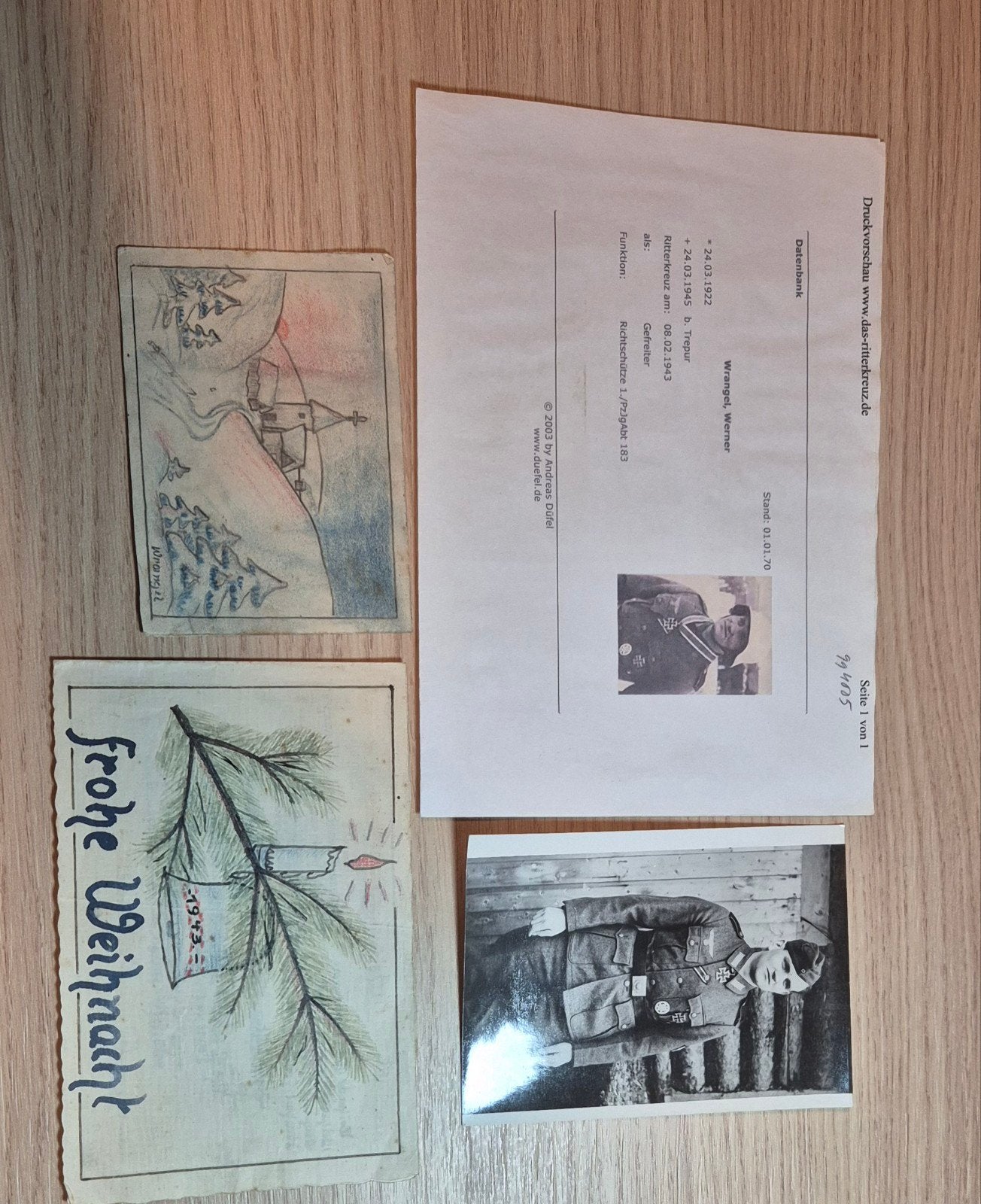 WO2 Duitse set ridderkruis drager kerstkaarten en foto, Ophalen of Verzenden, Landmacht, Duitsland, Boek of Tijdschrift