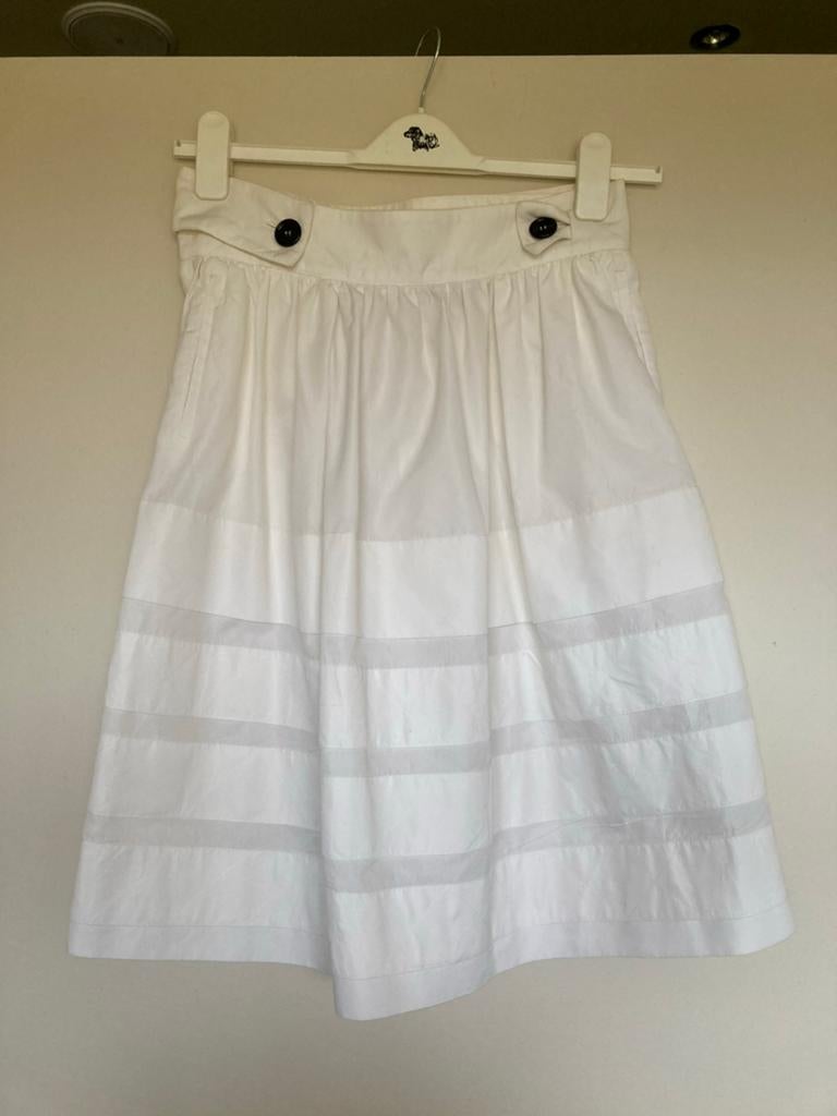 Yves Saint Laurent Rive Gauche couture zomer rok 36, Wit, Ophalen of Verzenden, Zo goed als nieuw, Knielengte