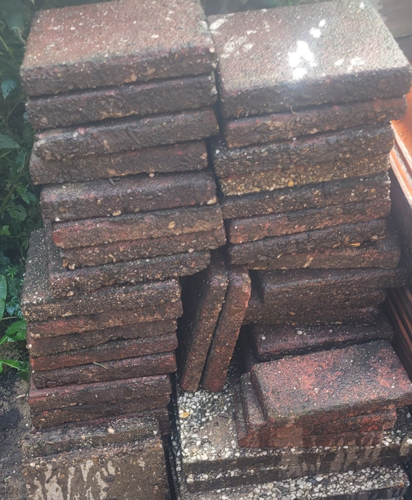 GRATIS gebruikte rode terrastegels 30x30 cm, Ophalen, Gebruikt, Klinkers, Minder dan 5 m²