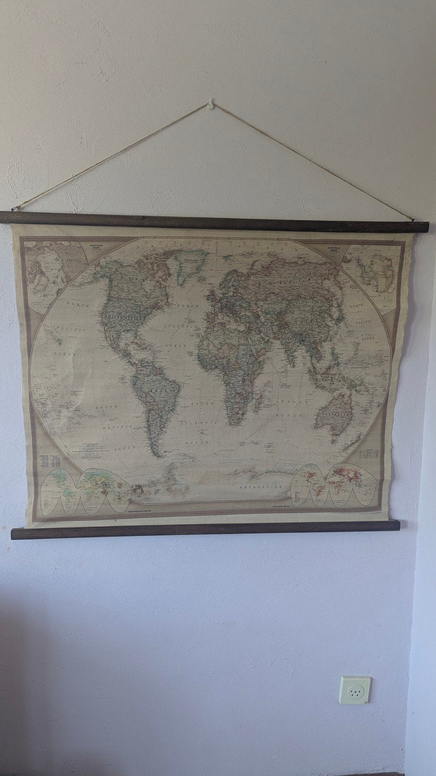 vintage wereld kaart, Ophalen of Verzenden, Gelezen, 1800 tot 2000, Landkaart