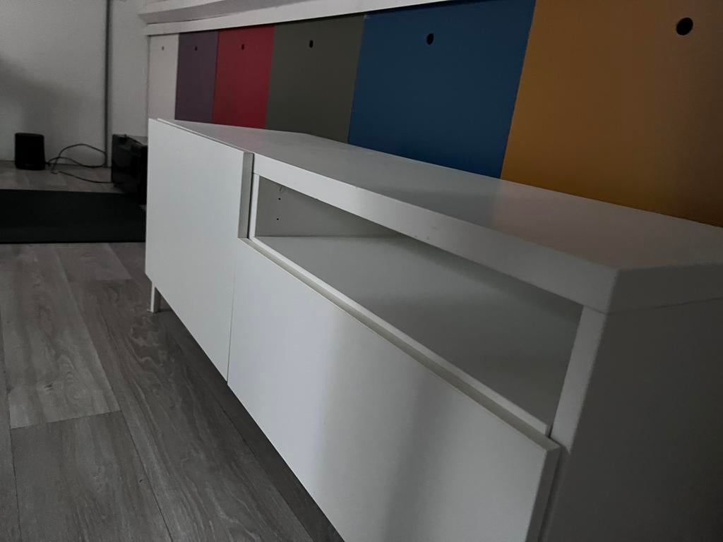IKEA kastje met deur en lade - Wit, Ophalen, 100 tot 150 cm, Zo goed als nieuw, Minder dan 100 cm