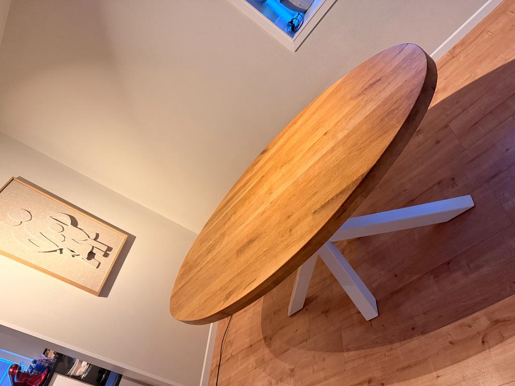 Ovale eettafel, Huis en Inrichting, Tafels | Eettafels, Ophalen, 100 tot 150 cm, Zo goed als nieuw, Vijf personen of meer