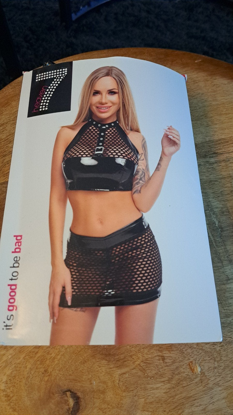Heaven 7 Net & Lak Set - Top en Rokje, Kleding | Dames, Carnavalskleding en Feestkleding, Maat 38/40 (M), Heaven 7, Nieuw, Ophalen of Verzenden