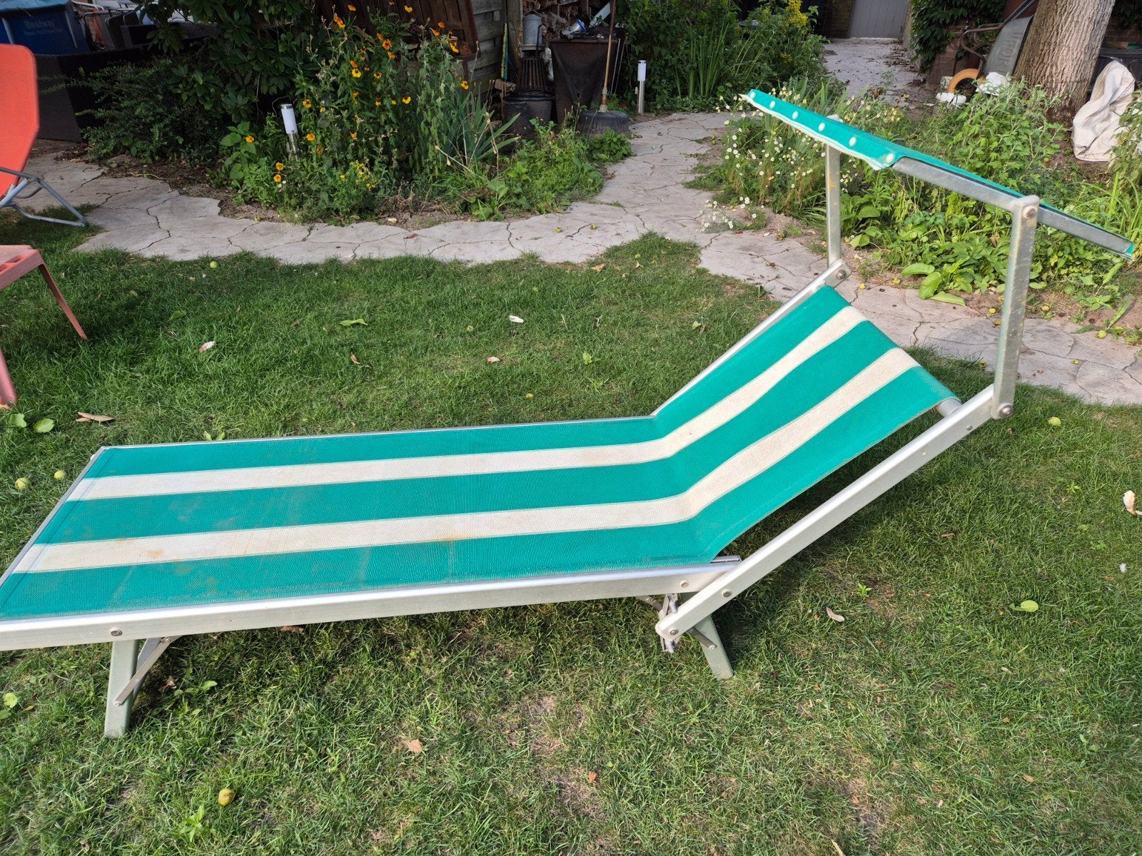 Heel stevig ligbed met zonneluifel, Tuin en Terras, Ophalen, Aluminium