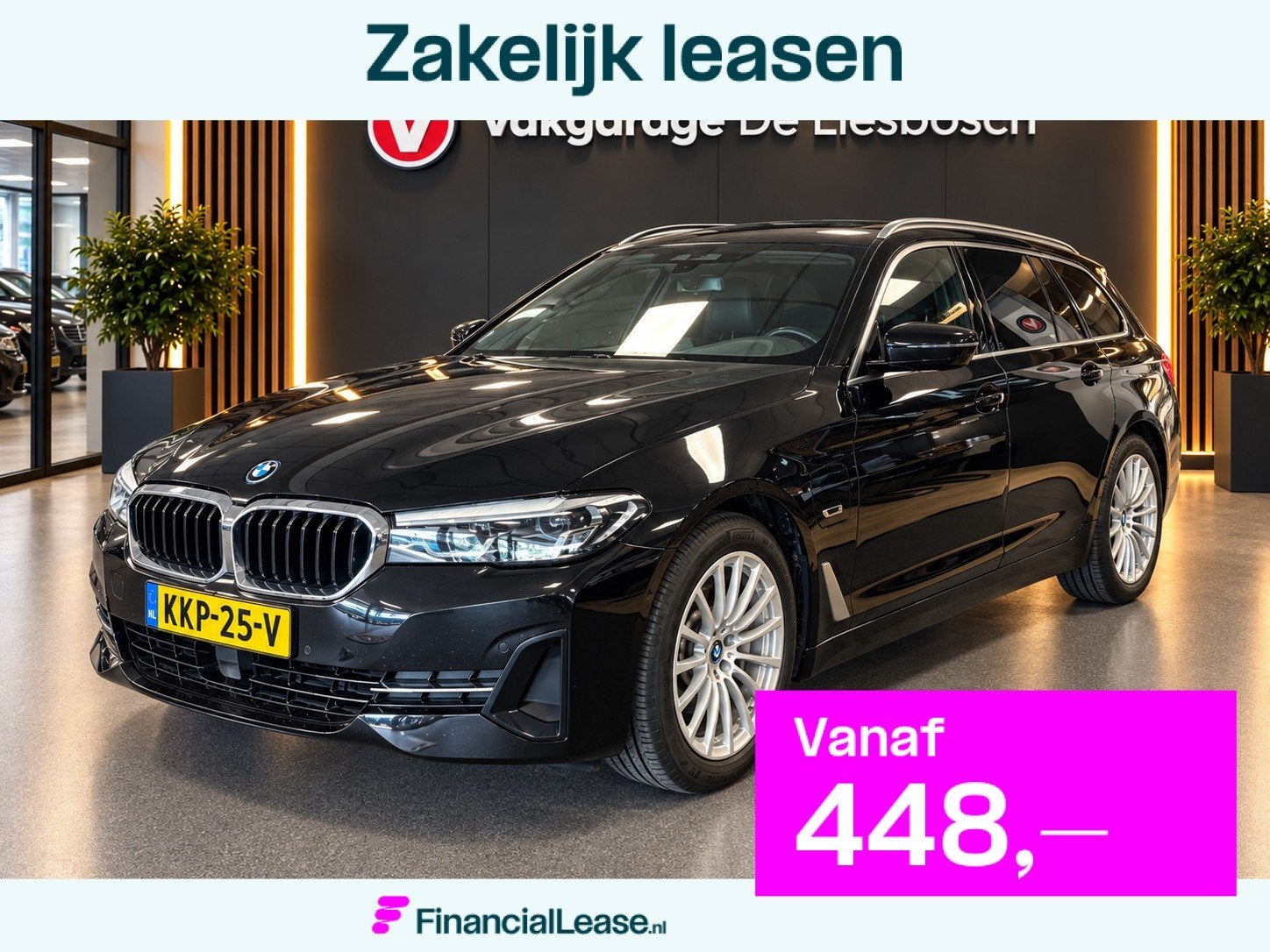 BMW 5-serie Touring 530e xDrive High Executive/ leer/ pano/, 1935 kg, Gebruikt, 4 cilinders, Zwart