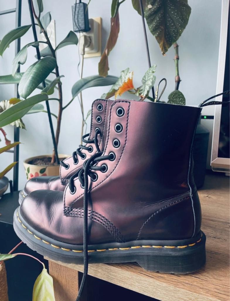 Dr. Martens 1460 Pascal Metallic Laarzen Maat 37, Verzenden, Zo goed als nieuw, Overige kleuren, Lage of Enkellaarzen