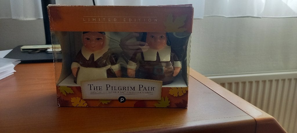 The pilgrim fathers peper -- en zoutstel, Overige typen, Nieuw, Ophalen of Verzenden, Steen/keramiek