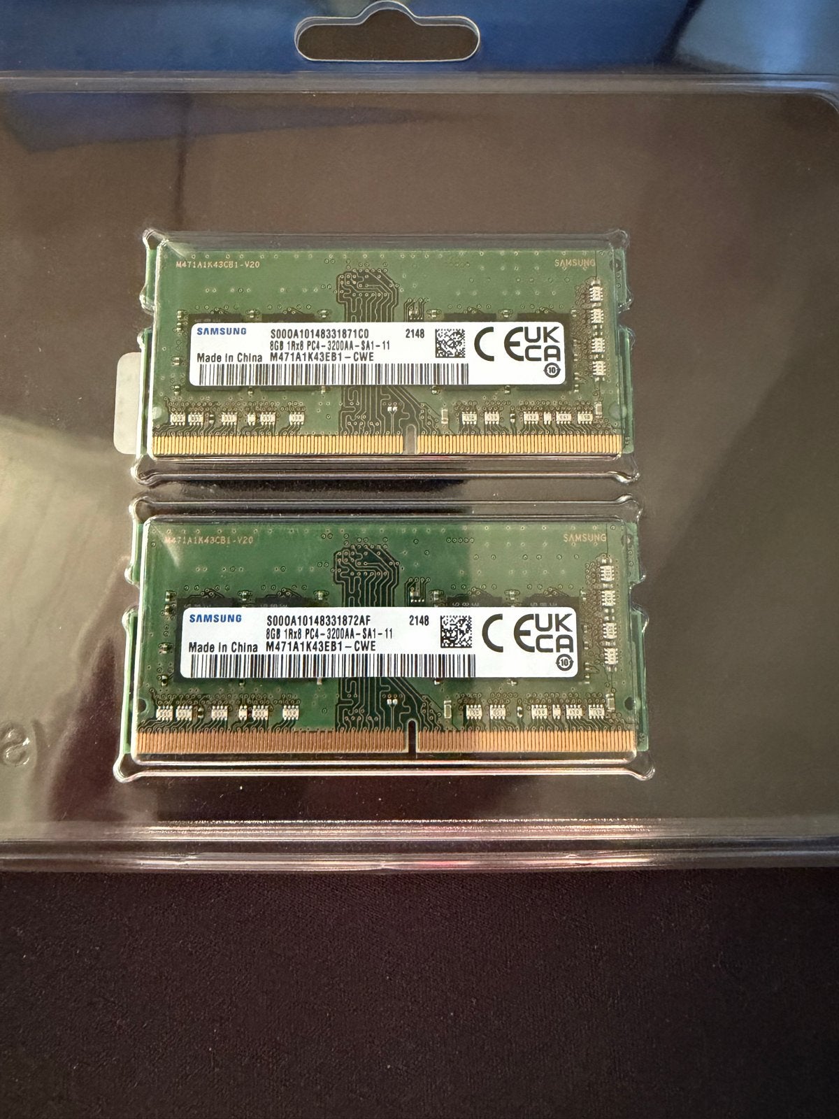 2x Samsung 8GB DDR4 RAM PC4-3200AA Laptop Geheugen, Computers en Software, RAM geheugen, DDR4, 8 GB, Nieuw, Ophalen of Verzenden