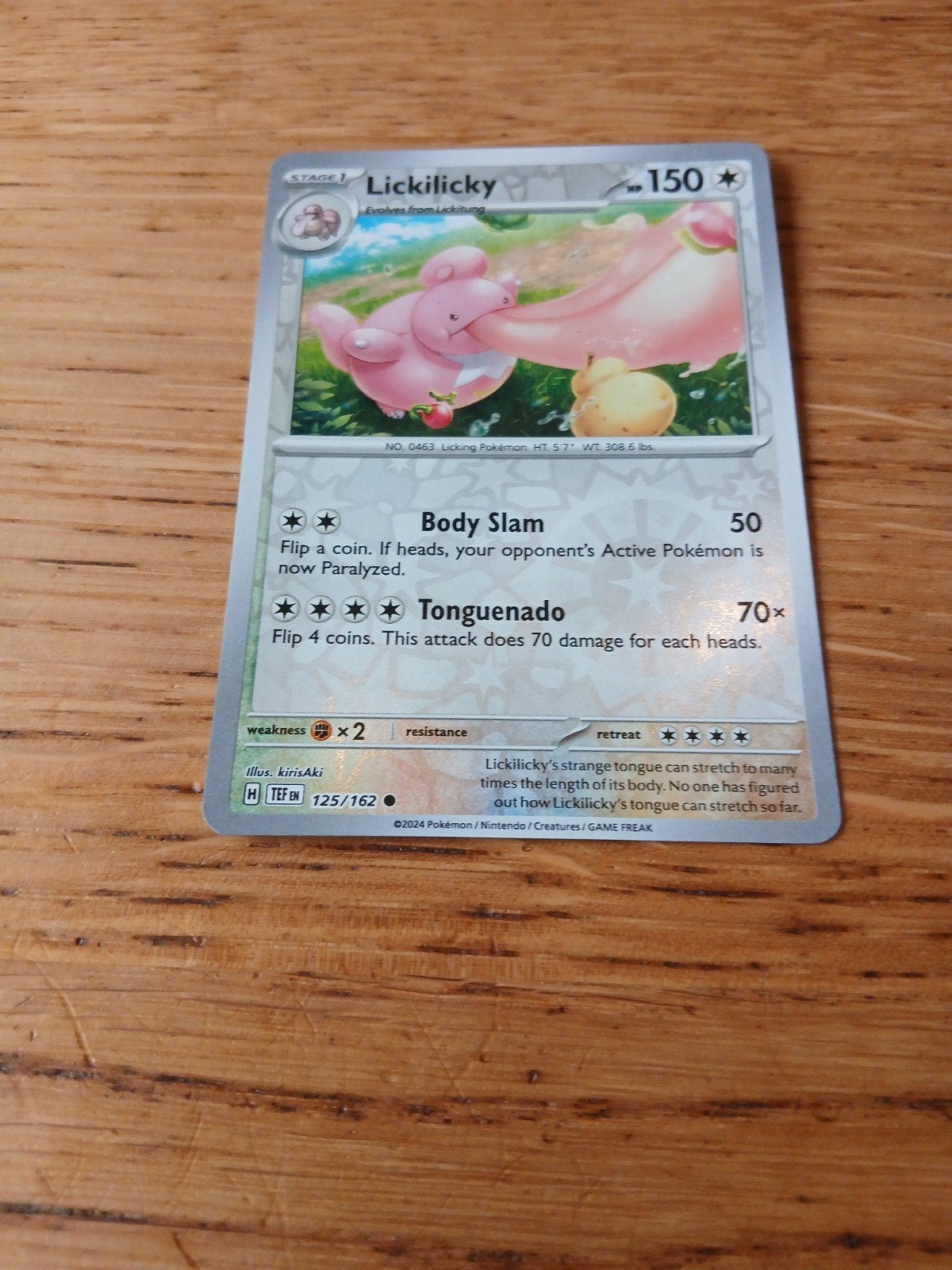 Pokémon Kaart Lickilicky 125/162 TEF EN, Ophalen of Verzenden, Zo goed als nieuw, Losse kaart
