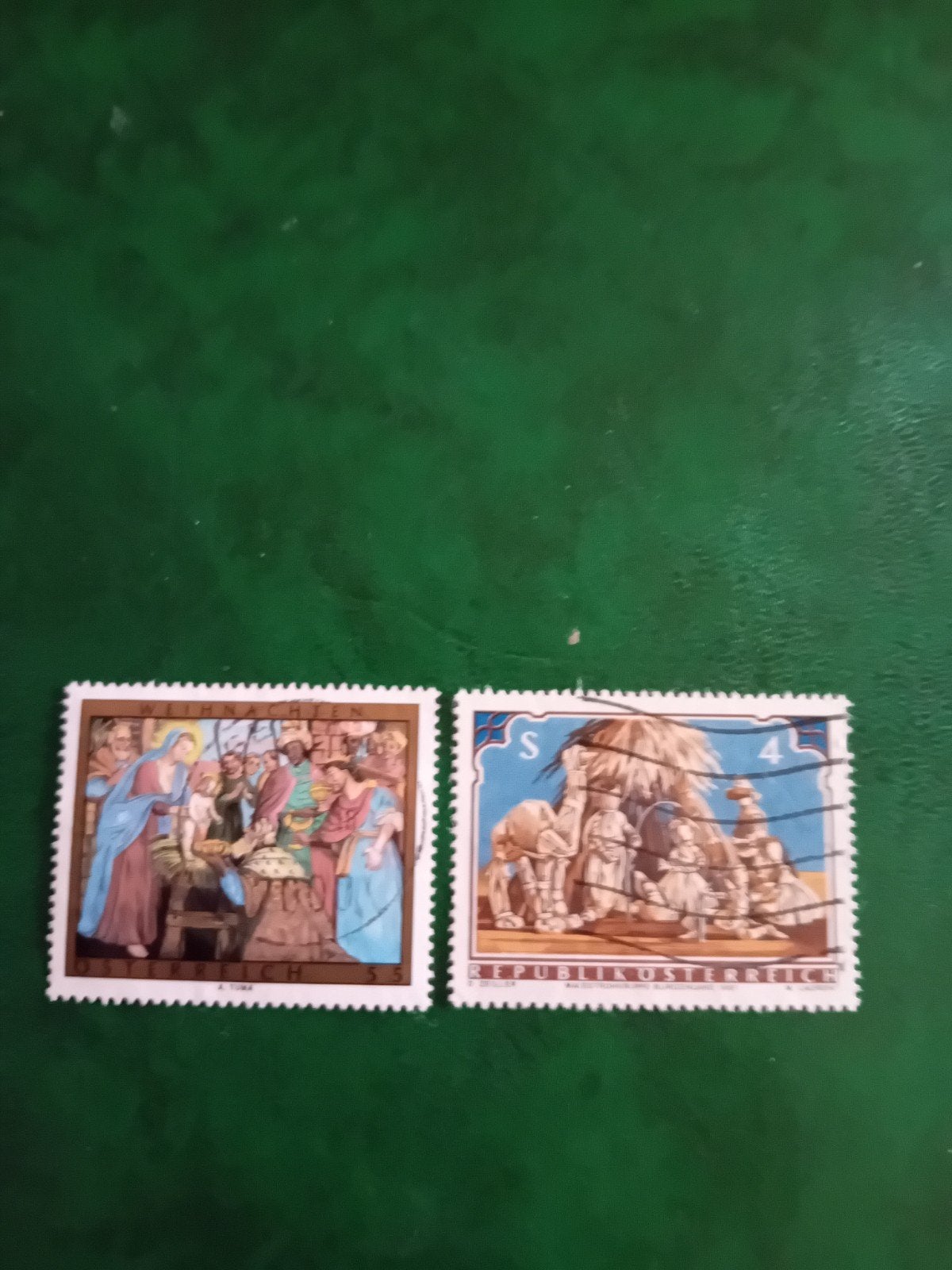 Oostenrijkse postzegels: Kerstmis en Drie Koningen, Ophalen of Verzenden, Gestempeld
