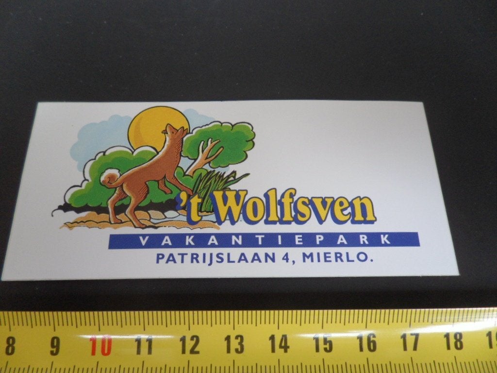 sticker Mierlo 't WOLFSVEN Vakantiepark Patrijslaan 4 *, Ophalen of Verzenden, Zo goed als nieuw